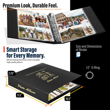 Preserve your cherished memories in style with this Personalized Photo Album. Featuring 35 durable photo sleeves with 6 pockets per sheet, this album can hold up to 210 standard 4" x 6" photos. Customize the cover with a name or special message for a uniq